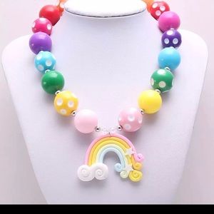 🌈 Now available🌈 Girls rainbow bead necklace